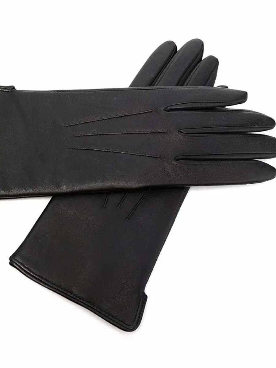 Frauen Aspinal of London Handschuhe | Handschuhe Mit Ziernahten - Schwarz