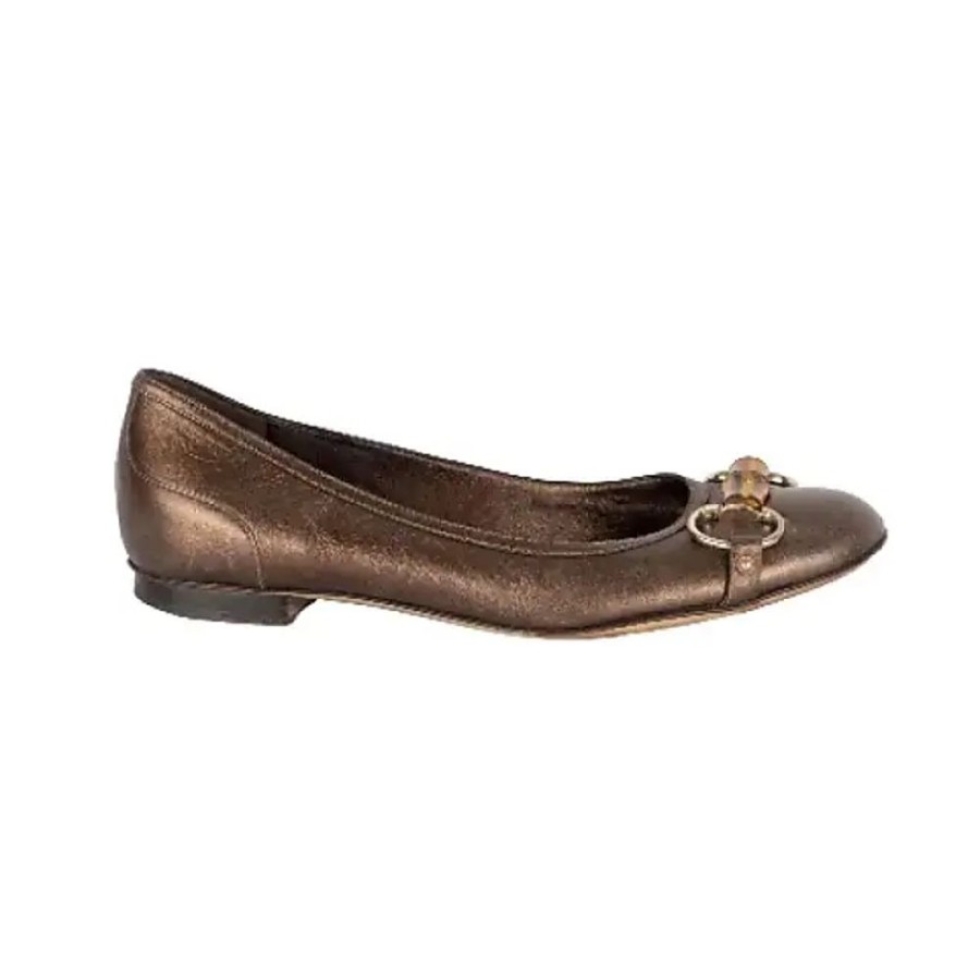 Frauen Gucci Ballerinas | Vintage Leder Ballett Flats Gucci Vintage