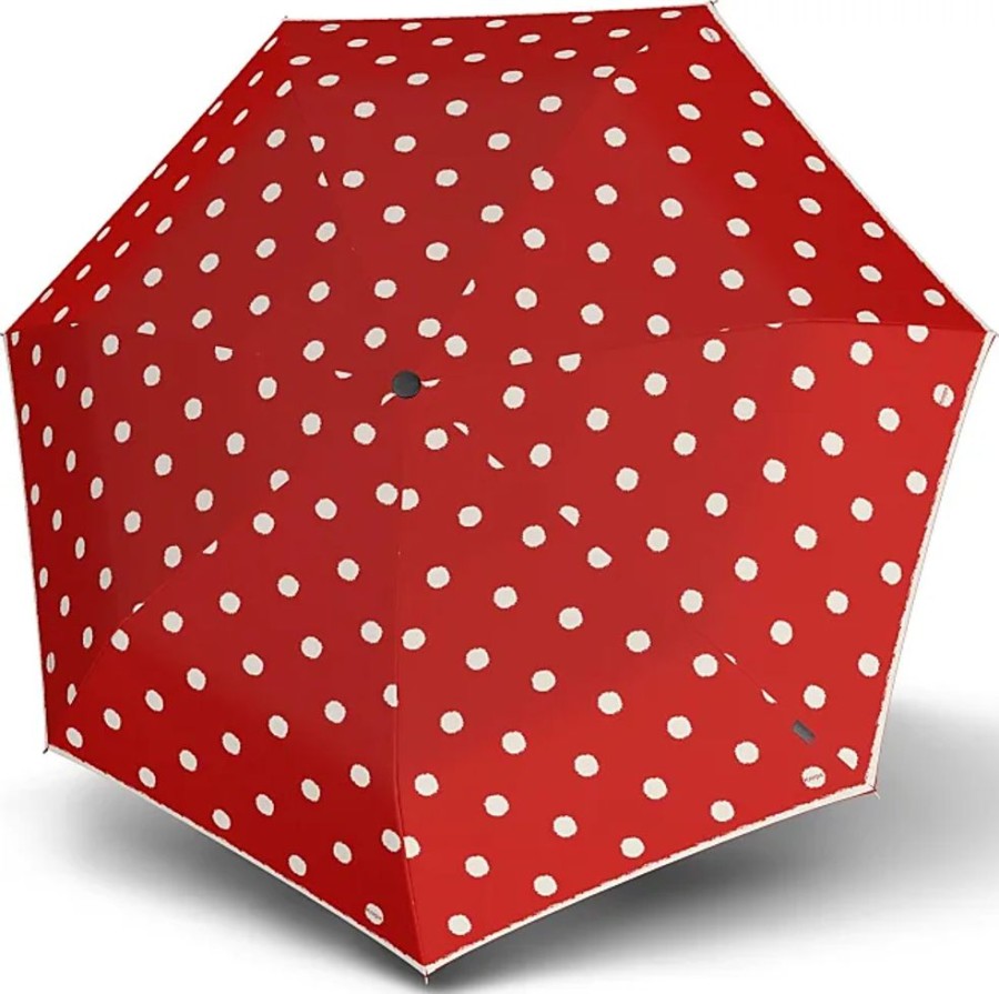 Frauen Knirps Regenschirme | Taschenregenschirm Knirps T.020 Small Manual, Dot Art Red Rot (Dot Art Red) Regenschirme Taschenschirme