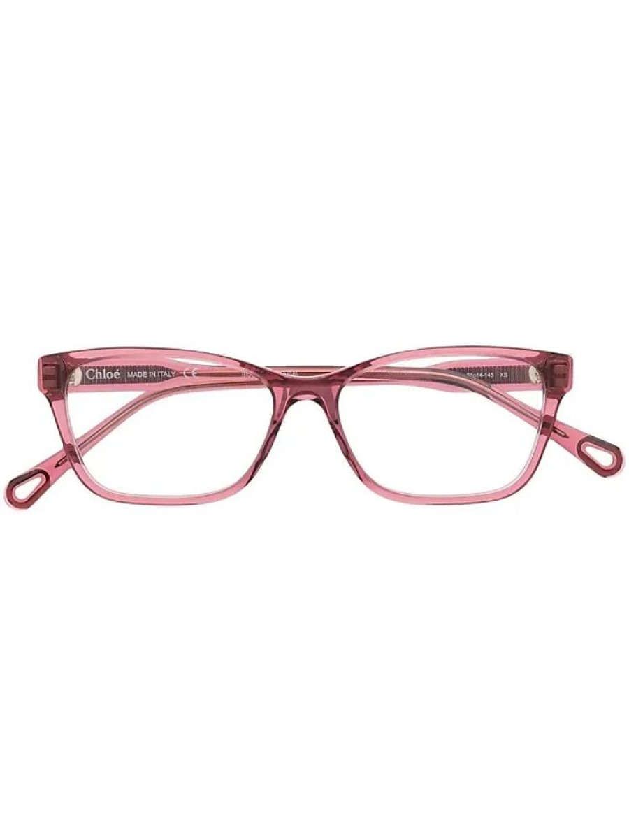 Frauen Chloé Brillen | Brille Mit Eckigem Gestell - Rosa