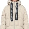 Frauen Calvin Klein Jeans Jacken | Oversized Daunenjacke Mit Kapuze Calvin Klein Jeans