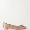 Frauen Manolo Blahnik Ballerinas | Hangisi Ballerinas Aus Satin Mit Kristallen - Neutral