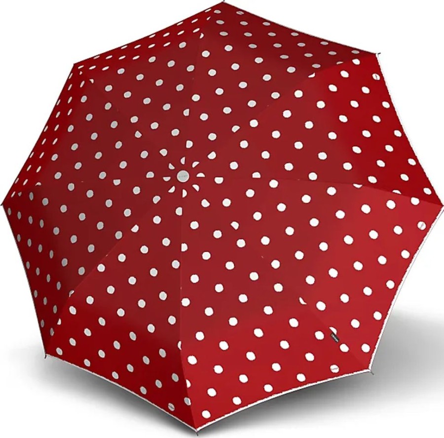 Frauen Knirps Regenschirme | Stockregenschirm Knirps T.760 Stick Automatik, Dot Art Red Rot (Dot Art Red) Regenschirme Stockschirme