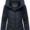 Frauen Marikoo Jacken | Damen Winterjacke Gesteppt Winter Stepp Jacke Ubergangsjacke Warm Kapuze B986 [B986-Samui-Navy-Gr.Xxl]