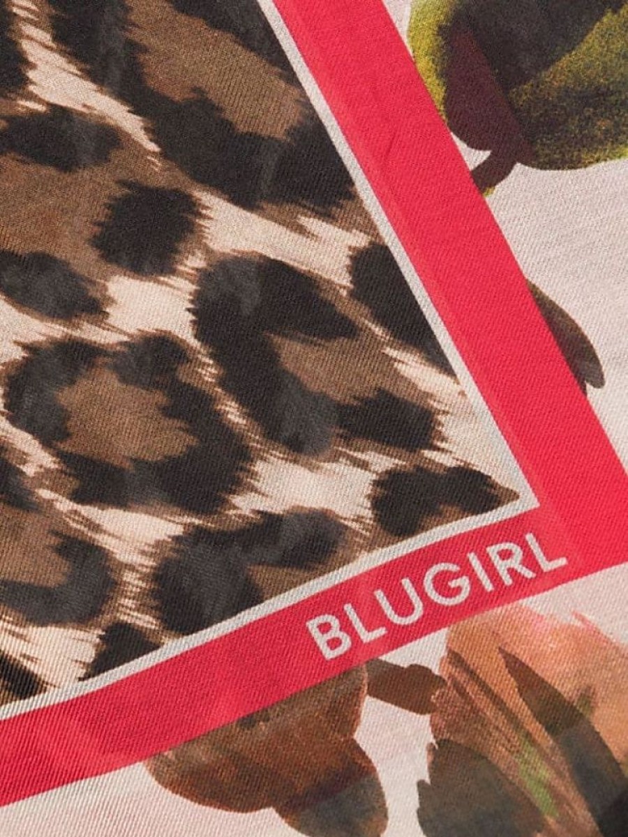 Frauen Blugirl Schals | Schal Mit Leoparden-Print - Nude