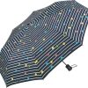 Frauen Happy Rain Regenschirme | Regenschirm Bikini Dots & Stripes Navy Blau - Taschenschirm Auf-Automatik