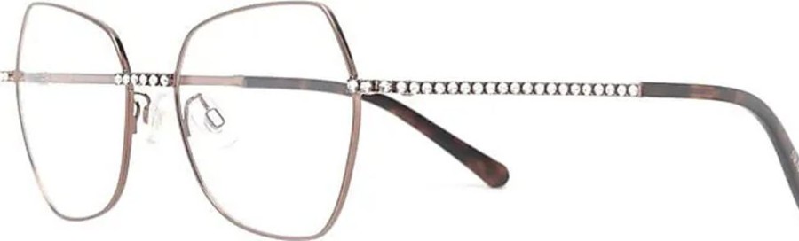 Frauen Swarovski Brillen | Oversized-Brille Mit Kristallen - Gold