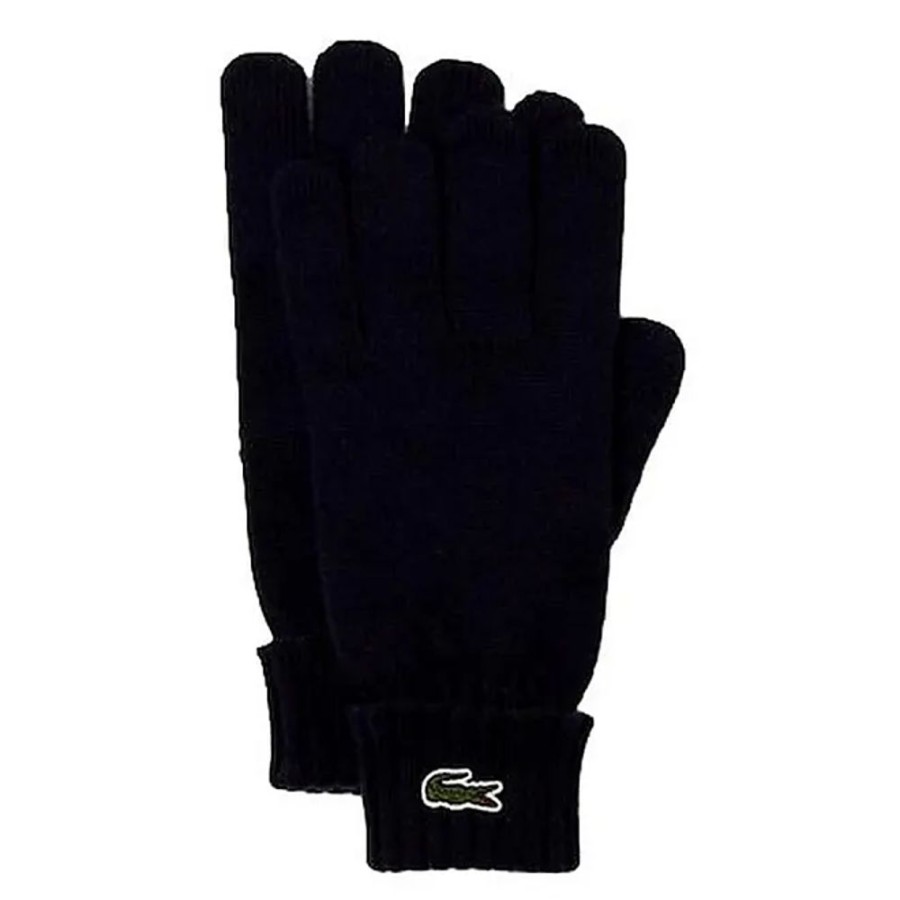 Frauen Lacoste Handschuhe | Blaue Unisex-Wollhandschuhe Rv0452 Lacoste