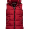 Frauen Marikoo Westen | Damen Warme Winter Steppwese Mit Kapuze Zarinaa Blood Red Gr. Xxl