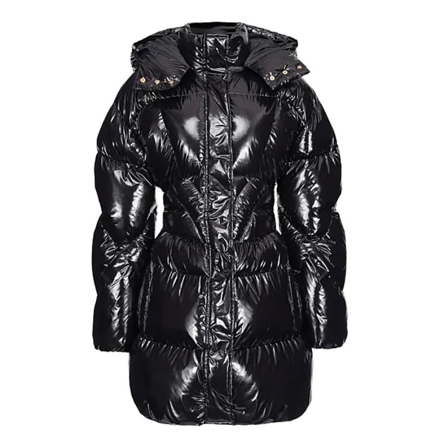 Frauen Pinko Jacken | Glanzende Crystal Nylon Daunenjacke Pinko