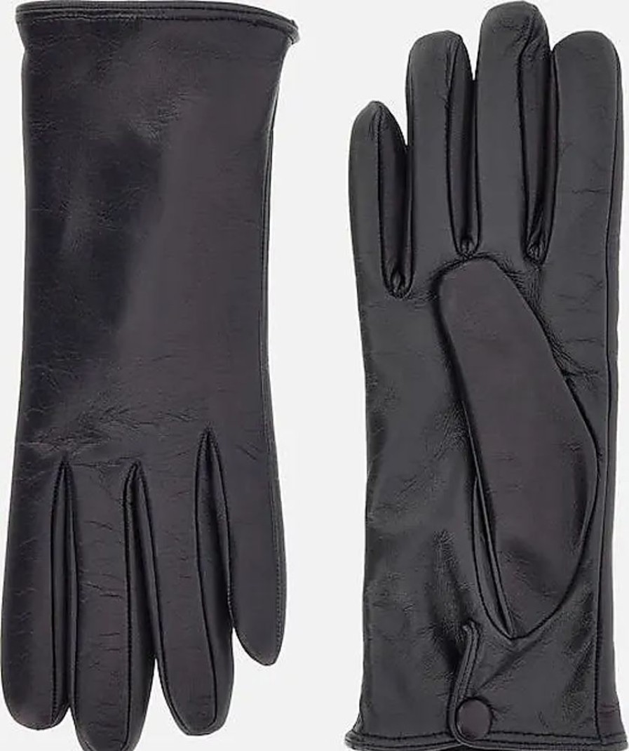 Frauen Hogan Handschuhe | Handschuhe Touch Aus Leder, Blau, L - Strumpfe