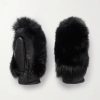 Frauen Goldbergh Handschuhe | Hill Faustlinge Aus Faux Fur Und Wattiertem Leder - Schwarz