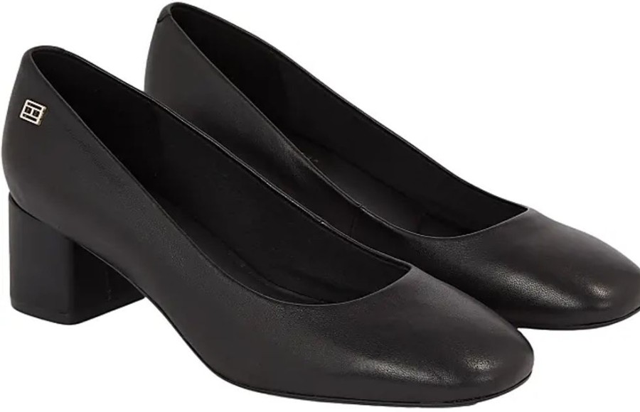 Frauen Tommy Hilfiger Pumps | Damen Pumps Essential Midheel Blocky Schuhe, Schwarz (Black), 38