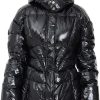 Frauen Pinko Jacken | Glanzende Schwarze Piumino Jacke Fur Damen Pinko