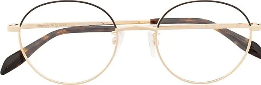 Frauen Alexander McQueen Eyewear Brillen | Brille Mit Rundem Gestell - Gold