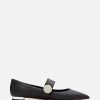 Frauen Aquazzura Ballerinas | Crystal Macaron Nappa Ballet Flats | Black 37,5