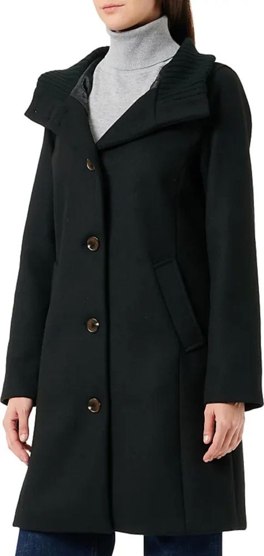 Frauen s.Oliver Mantel | Damen Outdoor Mantel, Schwarz, 44