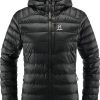 Frauen Haglöfs Jacken | Daunenjacke Frauen Roc Down Hood Insulating, Atmungsaktiv, Wasserabweisend True Black M M