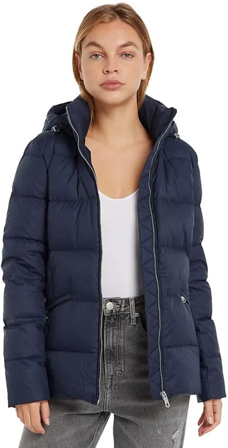 Frauen Tommy Hilfiger Jacken | Damen Daunenjacke Recycled Down Jacket Winter, Blau (Desert Sky), Xxl