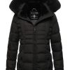 Frauen Navahoo Jacken | Damen Warme Winterjacke Mit Teddyfell Stepp Winter Jacke Mit Abnehmbarer Kapuze B992 [B992-Lissandra-Schwarz-Gr.Xs]