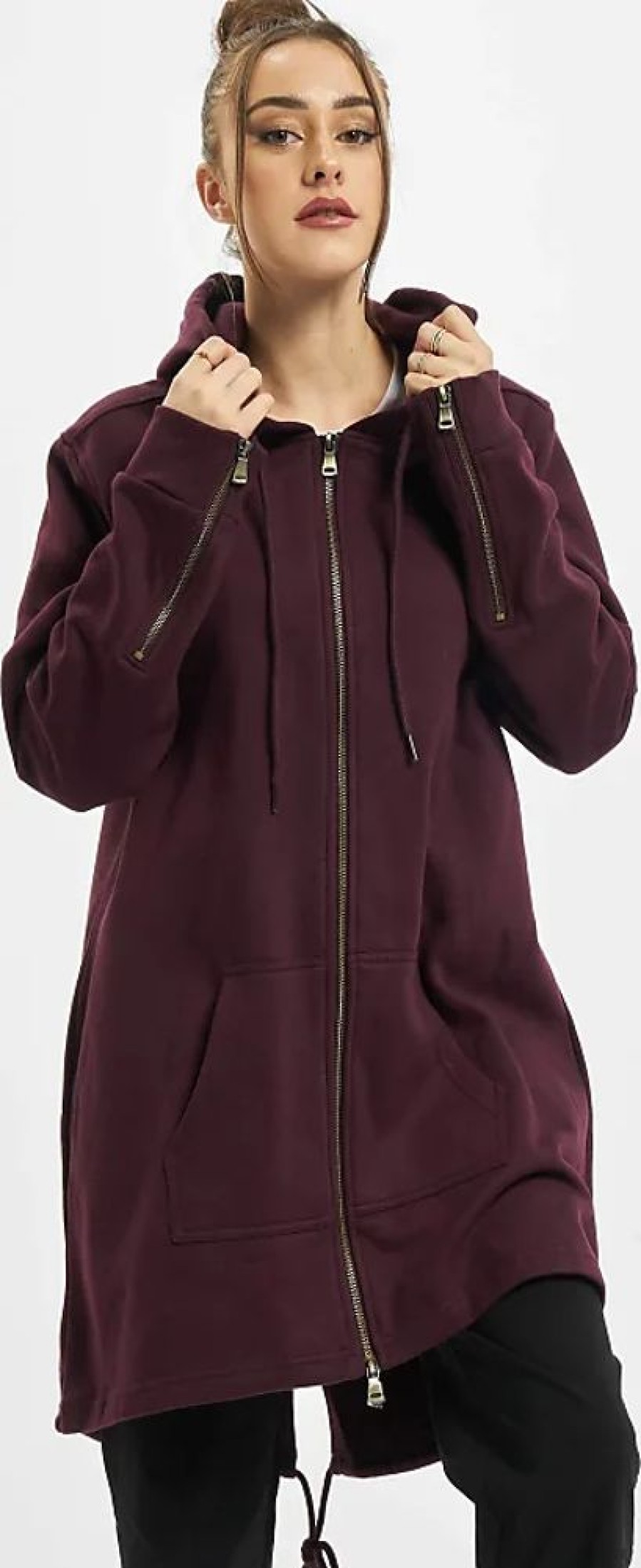 Frauen Urban Classics Mantel | Ladies Sweat Parka In Rot