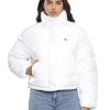 Frauen Calvin Klein Jeans Jacken | Damen Jacke Cropped Shiny Puffer Winterjacke, Weis (Bright White), 3Xl