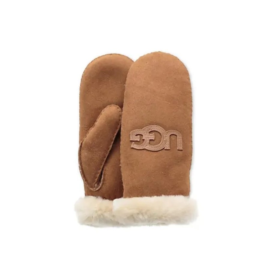 Frauen UGG Handschuhe | Gemutliche Shearling-Bestickte Handschuhe Ugg